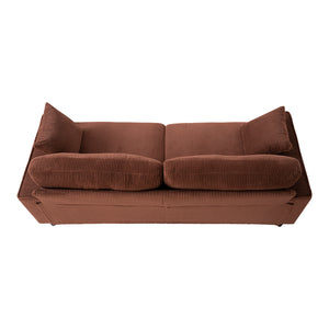 English Elm 81.8"corduroy Ribbed Upholstered 2-seater Sofa with Iron Wood Frame for Living Room Orange W5515P488193