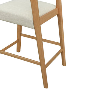 English Elm Christopher Knight Home® - Solid Rubber Wood Counter Stools Set Of 2 - Natural Oak & Beige Upholstery For Modern Comfort N771P292086Q