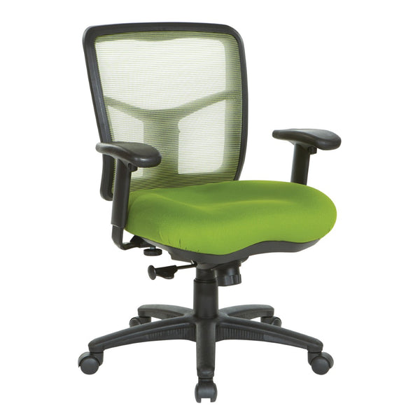 OSP Home Furnishings Green Air Mist Ergonomic Mesh Office Chair with Lumbar Support and Synchro Tilt Control 92555-9279