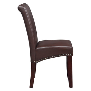 OSP Home Furnishings Parsons Dining Chair Cocoa Faux Leather