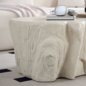 English Elm 48.62 Inch Organic Sculptural Fiberglass Coffee Table Ready to Use Modern Living Room W876P401274