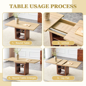 English Elm Scalable Extendable Dining Set Four Chairs Linen Upholstered Walnut Base Modern W1151S04684