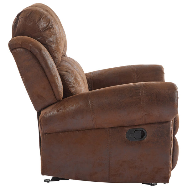 English Elm Christopher Knight Home® - 40.75" Wide Suede Manual Glider Recliner Chair with Rolled Arms, Microfiber Comfort & Infinite Positions Brown N763P264499D