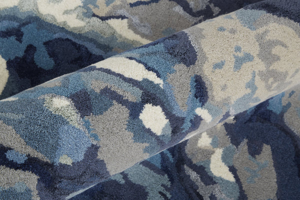 Feizy Rugs Dafney Hand-tufted Floral & Botanical Rug - Whimsical Watercolor Design In Vivid Colors For Elegance Blue Viscose,Wool Dfy8871fblu000h00