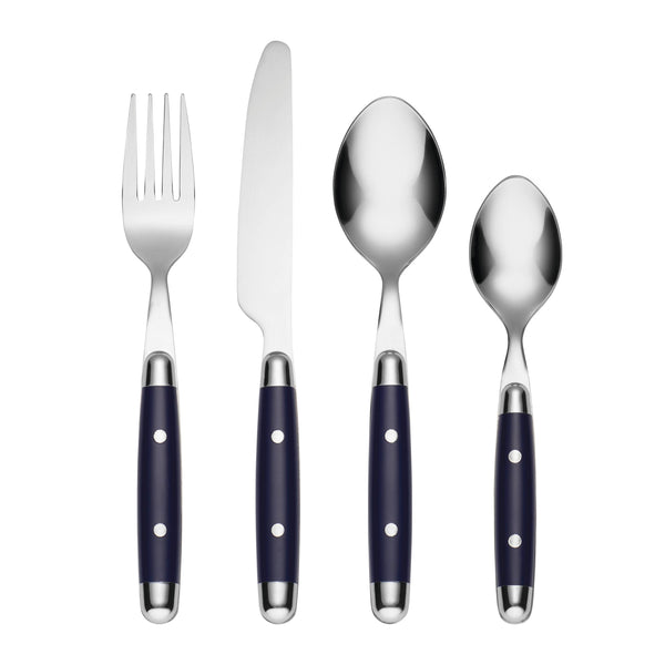 Lenox Cambridge Jubilee Blue 16-Piece Flatware Set Blue, BLUE METAL 07516CBWD32R