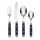 Cambridge Jubilee Blue 16-Piece Flatware Set: Stainless Steel, Dishwasher Safe