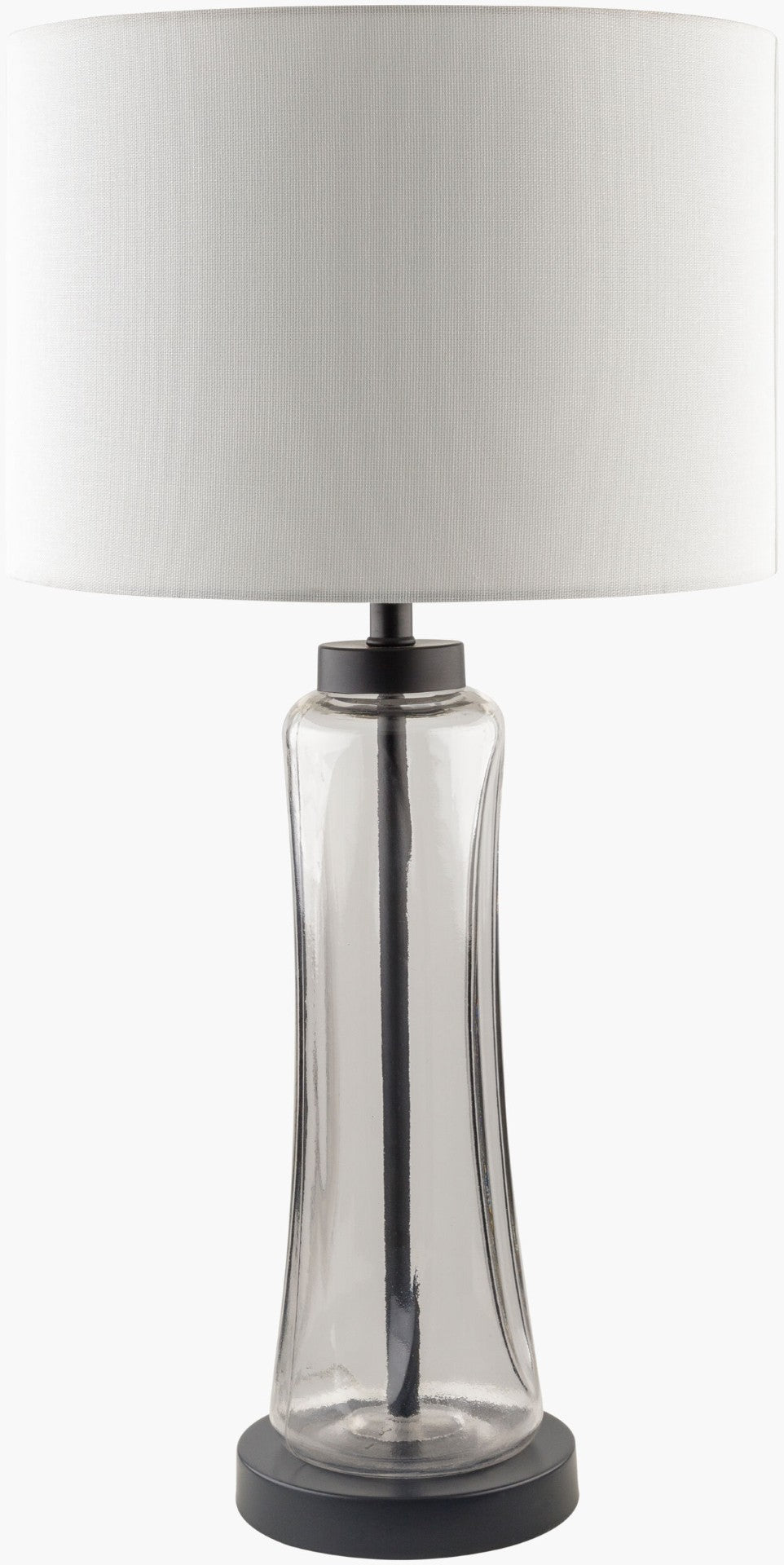 Livabliss Fidel Industrial Glass Body Table Lamp with Cotton Shade for Warm Ambient Glow FDL-001