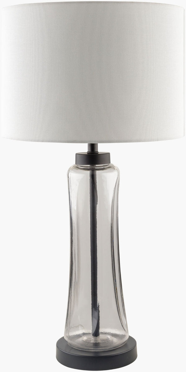 Livabliss Fidel Industrial Glass Body Table Lamp with Cotton Shade for Warm Ambient Glow FDL-001