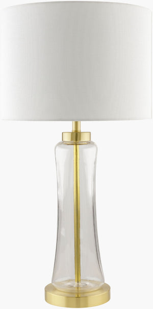 Livabliss Fidel Industrial Glass Body Table Lamp with Cotton Shade for Loft or Rustic Decor FDL-002