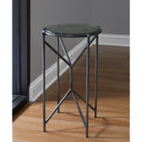 Metal Spot Table with Glass Top Black with Painted Finish P301682 Pulaski Furniture