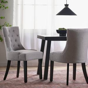 English Elm Cheney Tufted Upholstered Dining Chair Set with Solid Wood Legs for Modern Rooms 54181.00FLGY