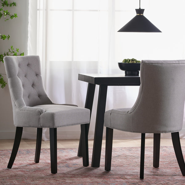 English Elm Cheney Tufted Upholstered Dining Chair Set with Solid Wood Legs for Modern Rooms 54181.00FLGY