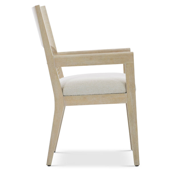 Bernhardt Bernhardt Solaria Arm Chair Rustic-Modern Ash Frame, Dune Finish, Upholstered Slip Seat, Timeless Comfort 310556