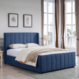 Christopher Knight Home® - Noble House - Antoinette Fully-Upholstered Bed Frame - Queen-Size - Traditiona - Navy Blue