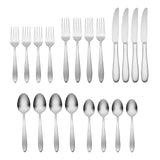 Lenox Oneida Mooncrest Satin 20 Piece Everyday Flatware Set Metallic, STAINLESS METAL 895998