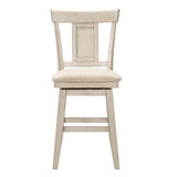 Homelegance By Top-Line Juliette Panel Back Counter Height Wood Swivel Chair White Rubberwood