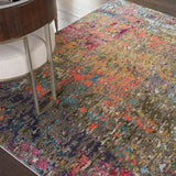 Nourison Celestial CES14 Machine Made Power-loomed Borderless Design Indoor Only Modern & Contemporary  Rug Sunset, Multicolor 100% Polypropylene 99446483171