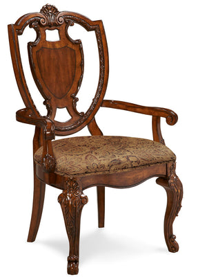 A.R.T. Furniture Old World Shield Back Arm Chair with Fabric Seat (Sold As Set of 2) 143203-2606 Brown 143203-2606