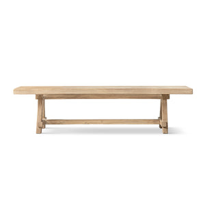 English Elm Hawthorne Reclaimed Elm Trestle Dining Bench Solid Wood Farmhouse Seat 72 Inch Natural B2719P474443