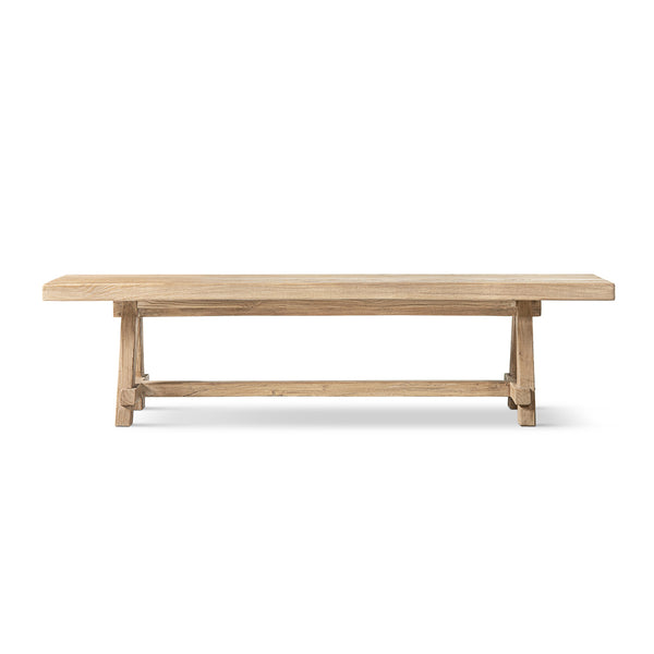 English Elm Hawthorne Reclaimed Elm Trestle Dining Bench Solid Wood Farmhouse Seat 72 Inch Natural B2719P474443