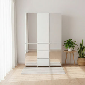 English Elm Elise Modular Wood Closet System with Mirror in White — Durable Melamine Build, Ample Storage, Easy Assembly B040S00123