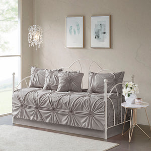 Madison Park Leila Shabby Chic 6 Piece Reversible Daybed Cover Set MP13-5590 Dark Gray