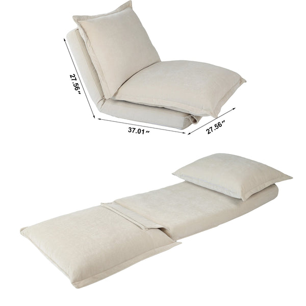 English Elm Convertible Floor Chair: Versatile Sofabed With Adjustable Backrest, Pillows & Durable Design W3422P361125