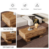 English Elm This Modern Rectangular Coffee Table Features A Stylish Wood Color, Making It An Ideal Addition To Any Living Room Or Apartment, and Measures 43.3 "X 21.6" X 17.2 ".