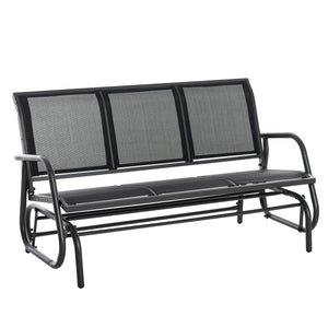 English Elm Outsunny 3 Seat Outdoor Glider Bench Powder Coated Metal Frame Mesh Porch Swing W2225P174352