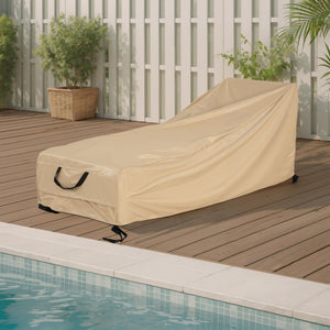 English Elm Christopher Knight Home® - Shield Outdoor Chaise Lounge Cover – All-Weather Protection, Breathable, Secure Fit In Beige N775P291569B