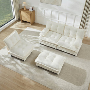 English Elm 107" Modular Cloud Sectional Sofa Deep Seat Chenille Couch for Living Room W714S01678