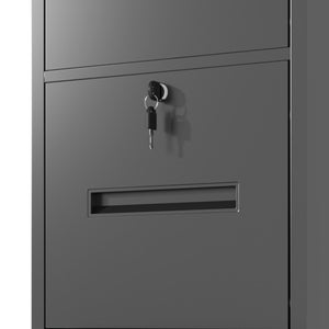 English Elm 4 Drawer Metal Vertical Filing Cabinet - Secure, Stylish Storage For Home Office With Eco-Friendly Design T2398P272095