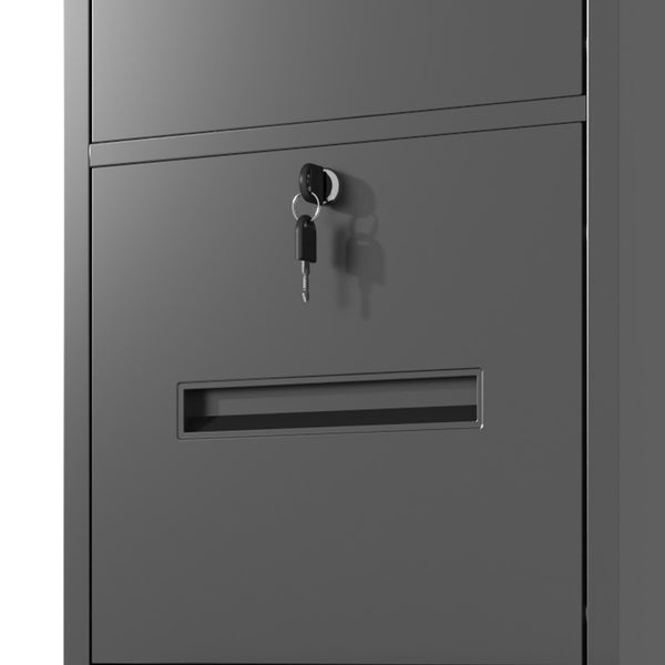 English Elm 4 Drawer Metal Vertical Filing Cabinet - Secure, Stylish Storage For Home Office With Eco-Friendly Design T2398P272095