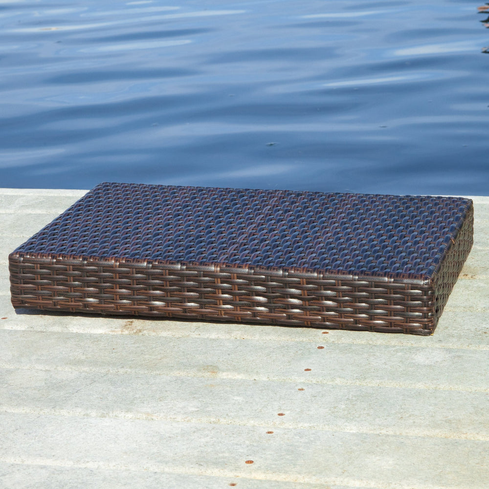 English Elm Christopher Knight Home® - SALEM PE WICKER SNACK TABLE — Handcrafted Polyethylene Rattan Side Table with Iron Frame, No Assembly Required Brown Multi 52006.00