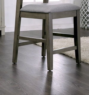 English Elm Contemporary Padded Dining Chairs Set of 2 Counter Height Upholstered Seats Ergonomic Stylish Comfort for Home Gray,Light Gray 40.5 L x 19 W x 13 H B2741P320858