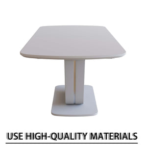 English Elm 62.99-78.74" Expandable Dining Table Set For 2-8 With 6 Padded Chairs - Modern Space-Saving Design! W2189S00741