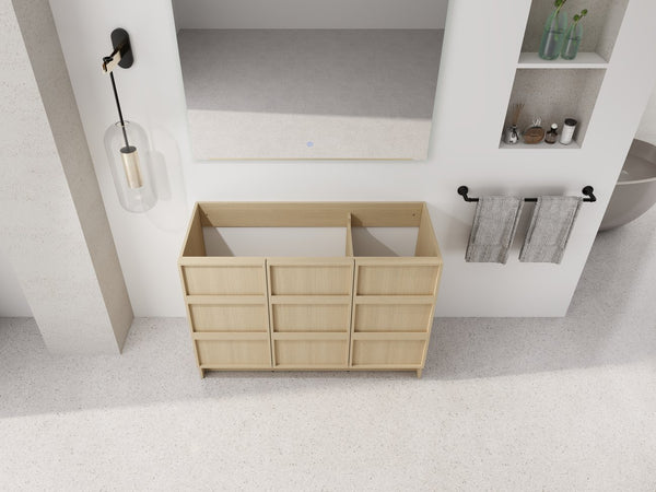 English Elm 48" Freestanding Bathroom Vanity Plywood Cabinet Dune Oak Soft-close Doors Modern W999P392901