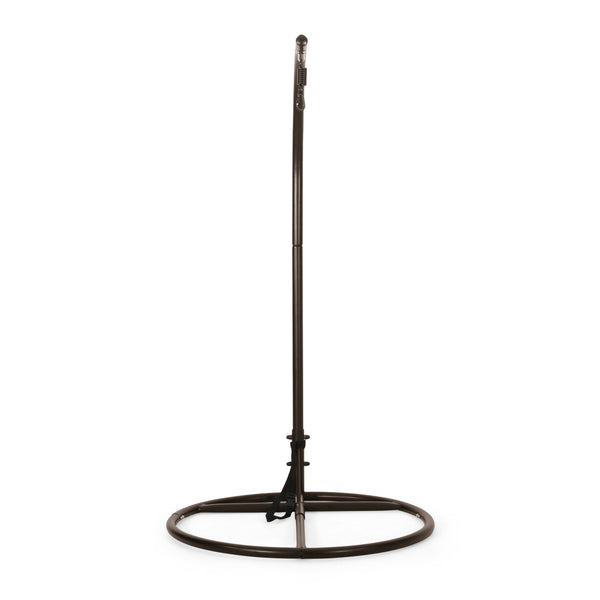 English Elm Hanging Chair Stand Freestanding Iron Base for Indoor Outdoor Patio Sunroom Use N758P414553B