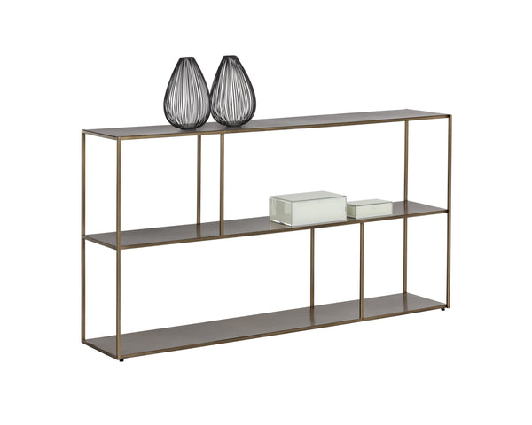 Sunpan Eiffel Low Bookcase - Stylish Iron Design with Anti-Tipping Kit for Modern Living and Office Spaces Large - 60W x 12D x 31H