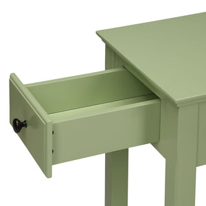 English Elm Light Green Mid-Century Accent Table with Drawer & Shelf, Compact Storage for Small Spaces, Stylish Stability B062P185682