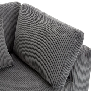 English Elm Sofa Corduroy Upholstered Living Room Couch with Spring Support and Wooden Frame WF532116AAE