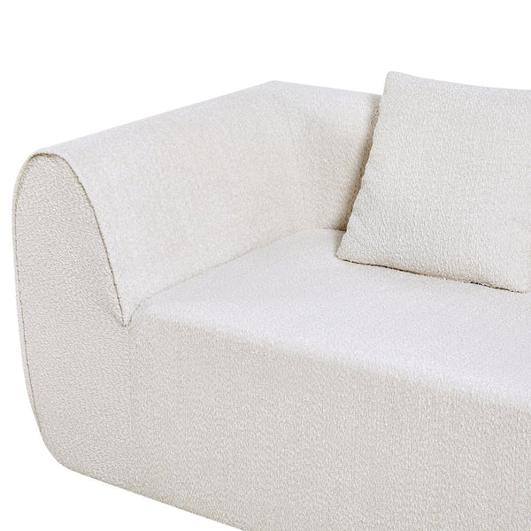 English Elm 110" Curved Modular Sectional Sofa Low Profile Foam Cushions for Contemporary Living Almond N767P366011A