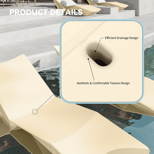 English Elm Quick Assembly Pool Lounger with S-curve Spine Support Uv Resistant Outdoor Float W5756P484644