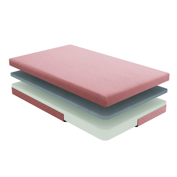 English Elm 7inch Gel-Infused Charcoal Memory Foam Twin Mattress and Pillow Set — Breathable Cover, Supportive Comfort for All Night Rest Pink 12.75 L x 12.75 W x 40.25 H B011P213350