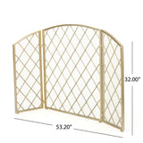 Christopher Knight Home® - Noble House - Amiyah 3 Panelled Iron Fireplace Screen