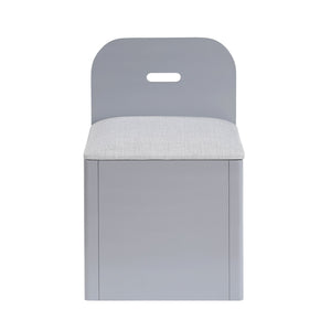English Elm Gray Twin Platform Bed with Bookcase Headboard Hidden Desk Stool and Footboard Bench Gray B011S02323