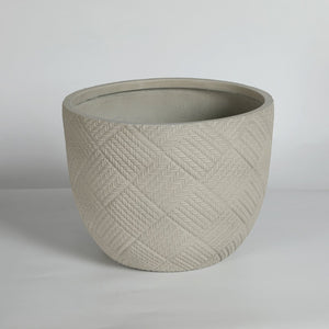 English Elm Round Handcrafted Concrete Planter Set Textured Matte Finish Patio Entryway Garden W347P449331