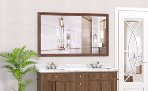 English Elm 60"x36" Oversized Modern Rectangle Mirror with Aluminum Frame Explosion-Proof Glass for Bathroom and Bedroom Yellow+Coral W708P297672