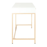 OSP Home Furnishings Alios White Desk White/Gold