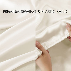 JLA Home Madison Park Essentials - Luxury Satin 6 PC Sheet Set - Wrinkle-Resistant, OEKO-TEX Certified Silky Sheets for Hair & Skin Comfort Ivory MPE20-903